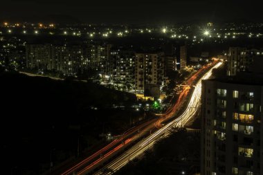 Pune India 'da gece manzarası.