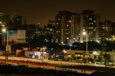 Pune India 'da gece manzarası.