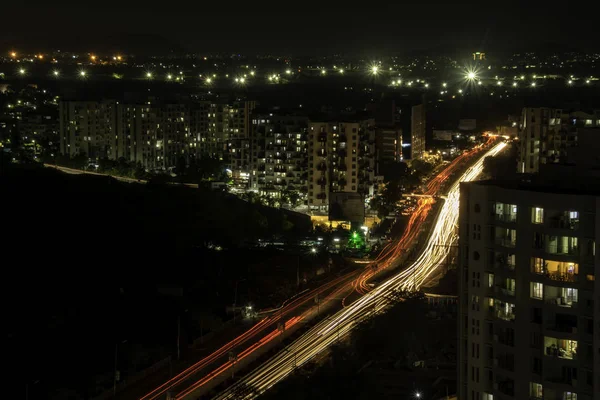 Nächtliches Stadtbild Bei Pune India — Stockfoto