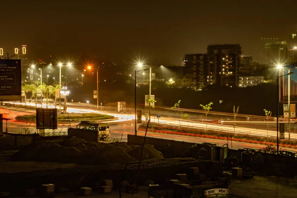 Éjszakai Városkép Pune Indiában — Stock Fotó