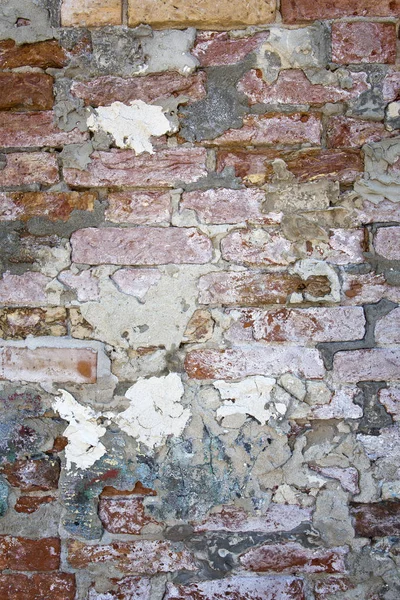 Fundo texturizado, velho padrão de parede de tijolo em Burano — Fotografia de Stock