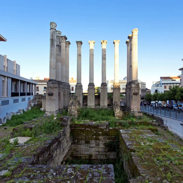 Romerske kolonner af templet i Cordoba - Stock-foto