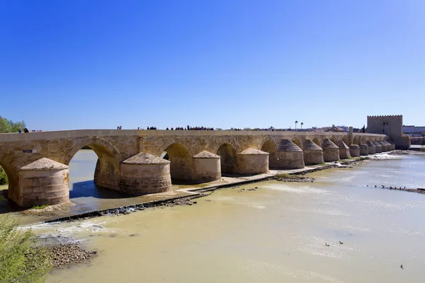 Puente Romano y río Guadalquivir, Gran Mezquita, Córdoba, Anda — Foto de Stock