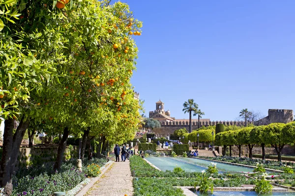 El famoso Alcázar de los Reyes Cristianos con hermoso jardín —  Fotos de Stock