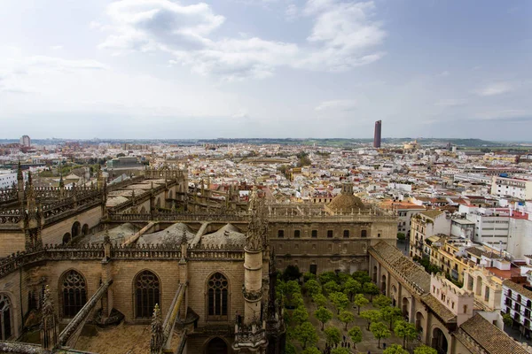 Seville şehir Giralda üzerinden havadan görünümü