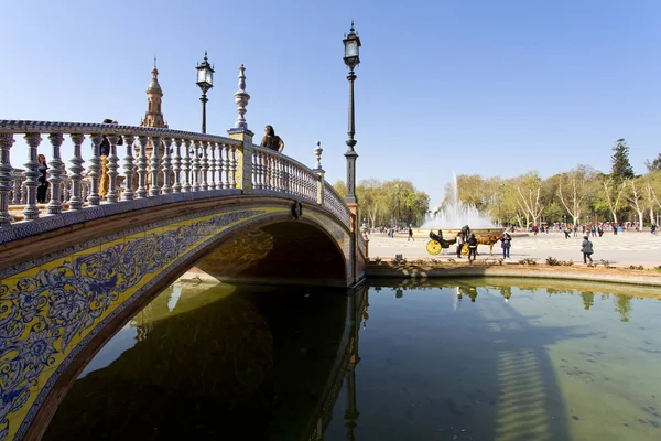 Une belle vue sur la place d'Espagne, Plaza de Espana, à Séville — Photo