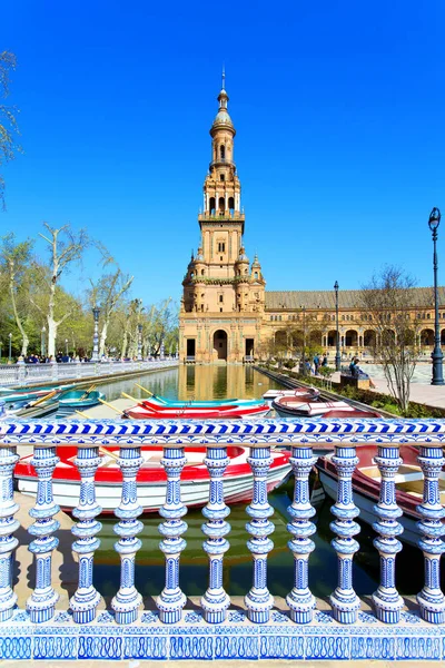 Una hermosa vista de la Plaza de España, en Sevilla — Foto de Stock