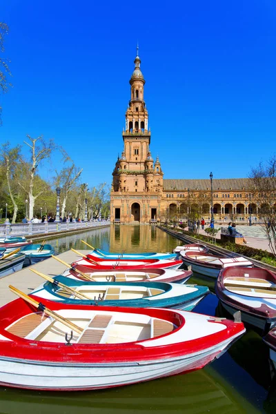 Gyönyörű kilátás, spanyol tér, Plaza de Espana, Sevilla — Stock Fotó