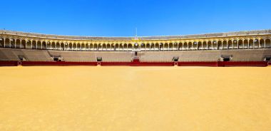Ünlü Plaza de toros, boğa güreşi arena, Seville, Andalusi