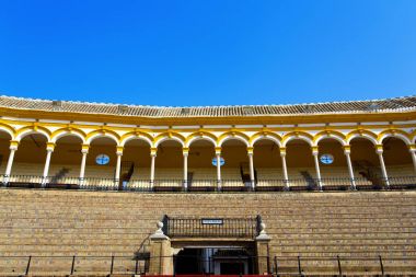 Ünlü Plaza de toros, boğa güreşi arena, Seville, Andalusi