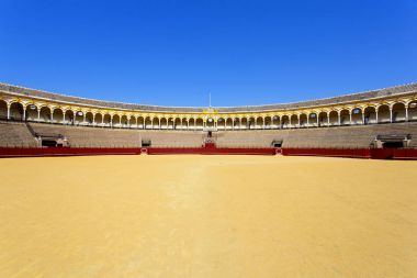 Ünlü Plaza de toros, boğa güreşi arena, Seville, Andalusi