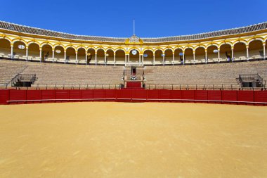 Ünlü Plaza de toros, boğa güreşi arena, Seville, Andalusi