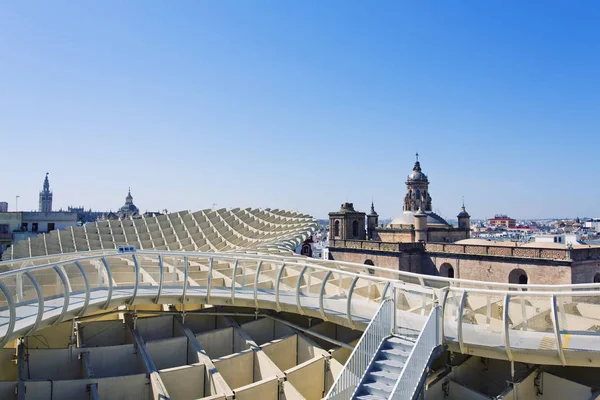 Desde lo alto del Espacio Metropol Parasol, Setas de Sevilla, en — Foto de Stock