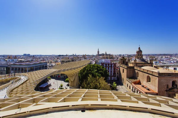 Desde lo alto del Espacio Metropol Parasol, Setas de Sevilla, en — Foto de Stock