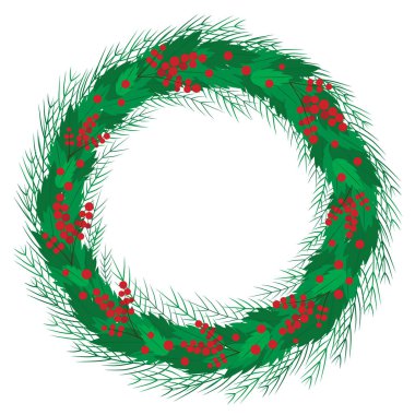 Noel çelengi. Vektör grafikleri. Tasarımlarınızı süslemek için resim yapmak iyidir..