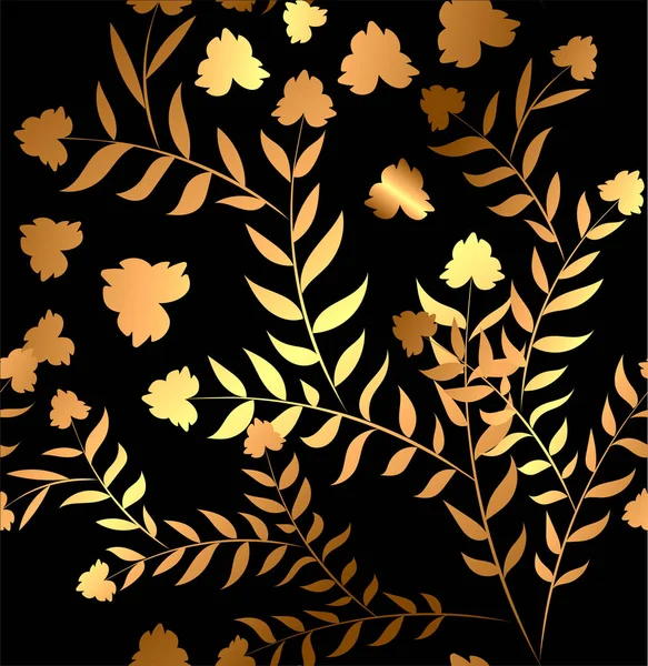 Nahtloses Muster Mit Blättern Blumenmuster Für Tapeten Oder Stoff Botanische — Stockvektor