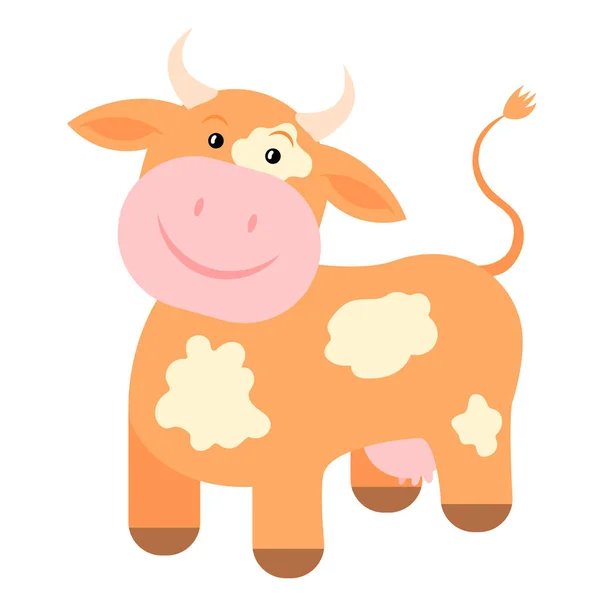 Cartoon Cow Vector Illustration White Background Drawing Children — Stock Vector