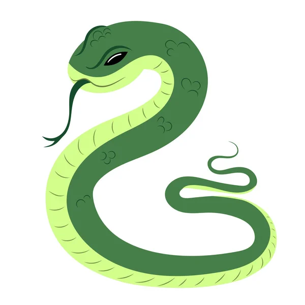 Cartoon Snake Viper Vector Illustration White Background Drawing Children — Stock Vector