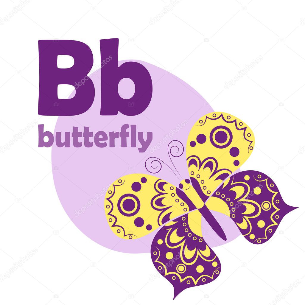 Abc Alphabet Illustration Vector Cute Kids Animal Alphabet Letter B Cute Cartoon Butterfly Premium Vector In Adobe Illustrator Ai Ai Format Encapsulated Postscript Eps Eps Format