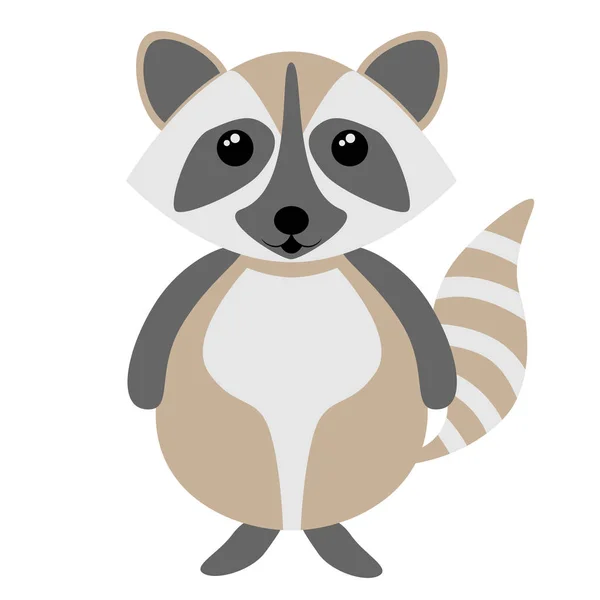 Cartoon Raccoon Vector Illustration White Background Drawing Children — Stock Vector