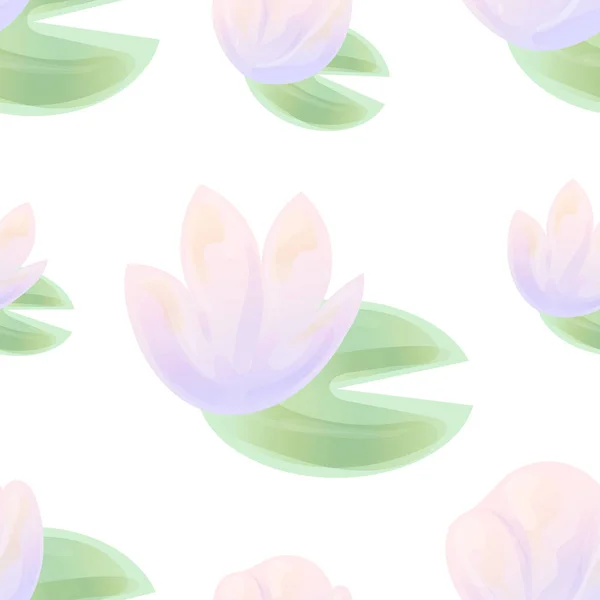 Nahtloses Blumenmuster Vektorbild Eines Lotus Aquarell Stil Blumen Isoliert Auf — Stockvektor