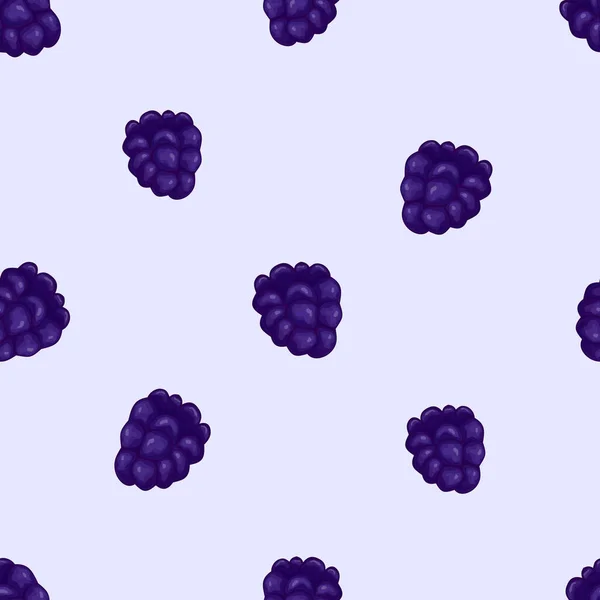 Seamless Pattern Image Berries Drawn Watercolor Style Blackberries Isolated Vector — Stock Vector