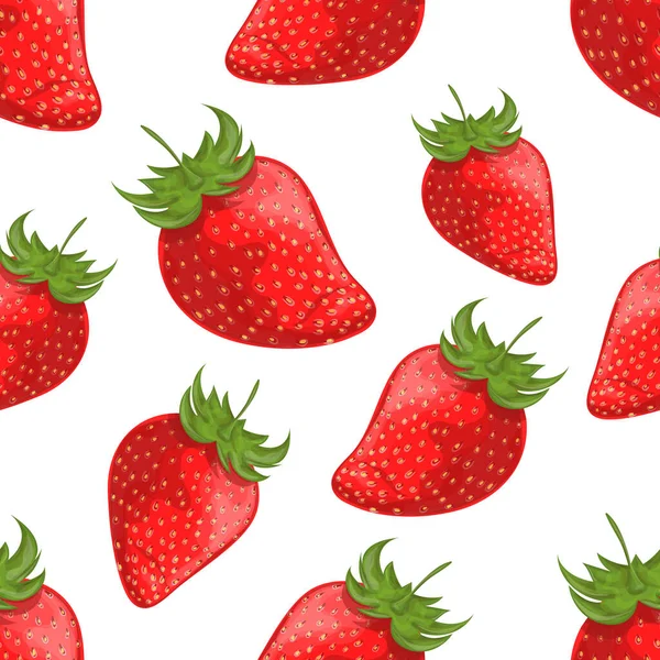 Patrón Sin Costuras Con Imagen Bayas Dibujadas Estilo Acuarela Strawberrie — Archivo Imágenes Vectoriales