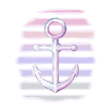 Çapa. Poster. Kartpostal Suluboya. Beyaz arkaplanda izole vektör çizimi.