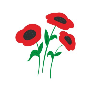 Çiçekler açıyor ve düz vektör çizimi bırakıyor. Doğal renk, güzel tomurcuklar çizim stili. Dekoratif çiçek tasarımı elementi. Düz vektör çizimi beyaz arkaplanda izole edildi.