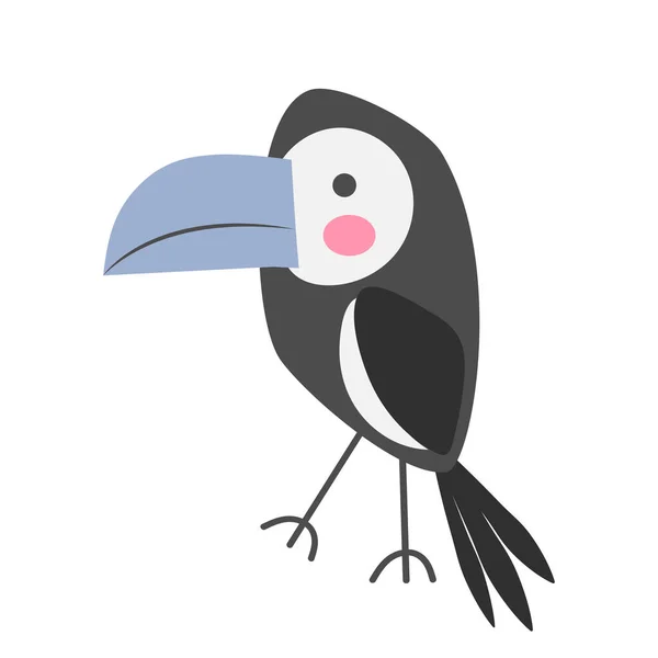かわいい漫画の鳥 トーカン バード 白い背景に孤立した子供のベクトル図 — ストックベクタ