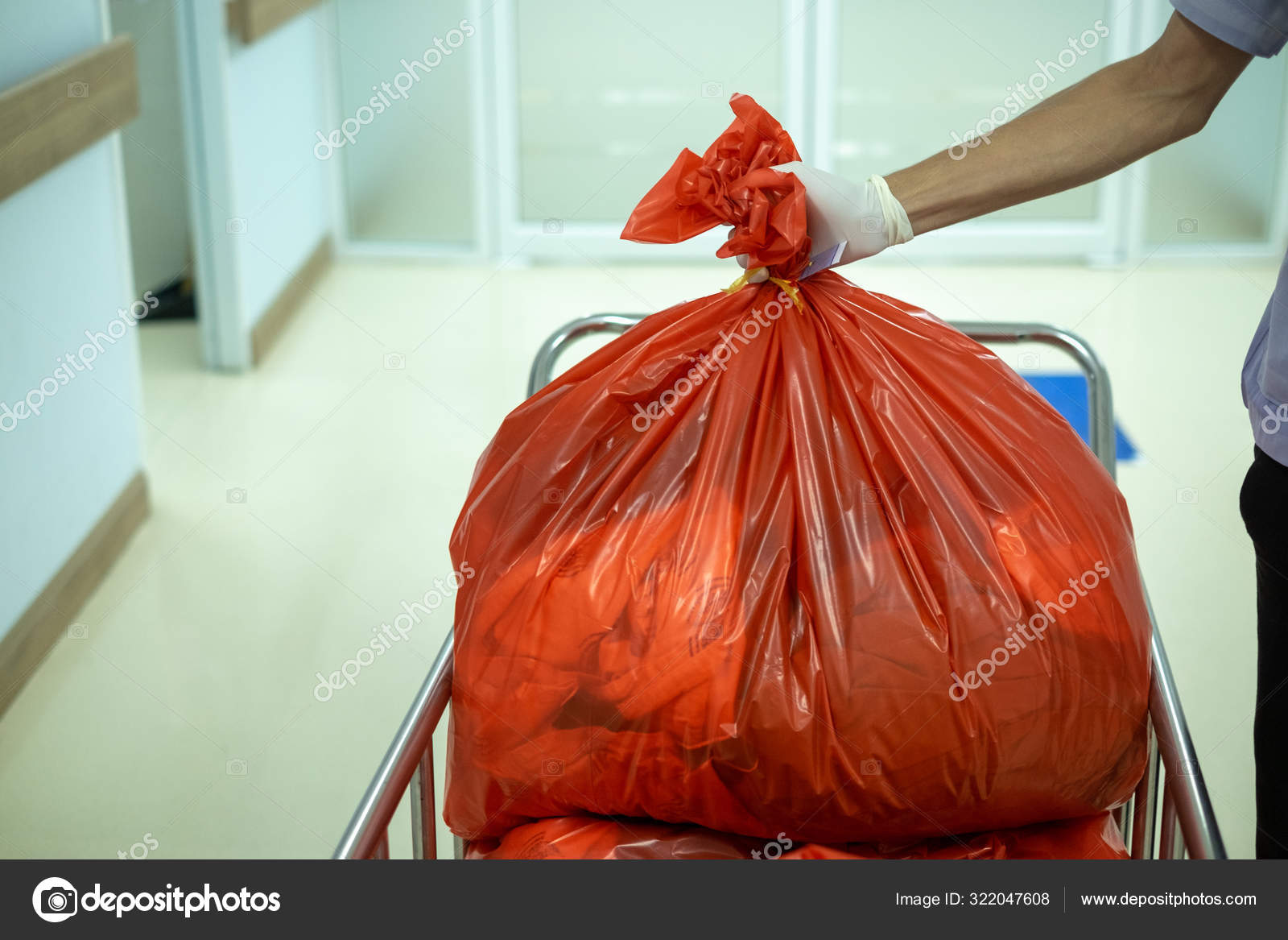 Infectious Waste Must Disposed Trash Bag Red Hospitals Biohazard