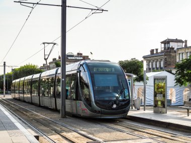 Bordeaux, Gironde/Fransa - 19 Eylül : B'den Geçen Tramvay