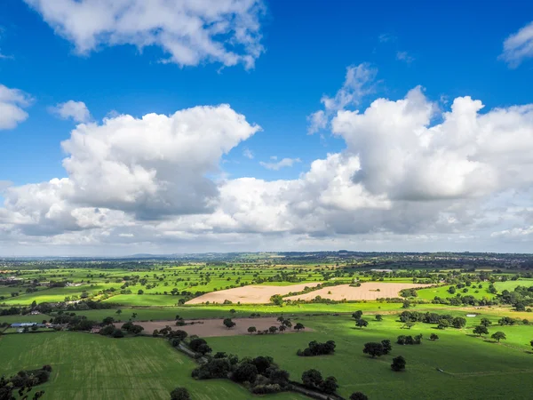 Blick auf die cheshire Landschaft von der Burg Beeston — Stockfoto