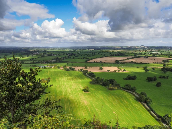 Utsikt över Cheshire landsbygden från Beeston Castle — Stockfoto