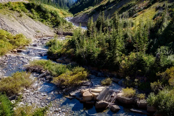 Creek no Parque Nacional Glacier ao lado do Going to the Sun Road — Fotografia de Stock
