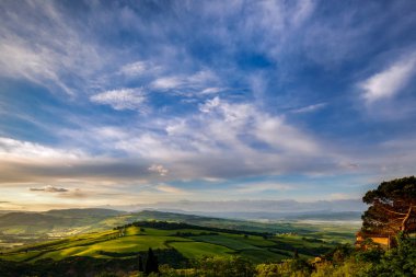 Val D'Orcia, Toskana/İtalya - Mayıs 21: Val d'Orcia Tu tarım arazisi