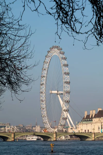 LONDRES / ROYAUME-UNI - 13 FÉVRIER : Vue du London Eye de Londres sur Fe — Photo