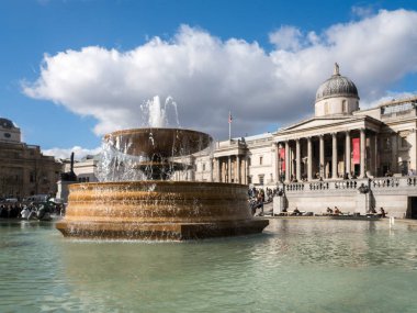 Londra/İngiltere - Şubat 24: Görünümü üzerinde Londra'da Trafalgar Meydanı 