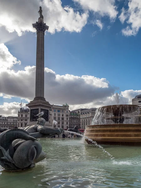 LONDON / UK - 24 februarie: Vedere din Trafalgar Square din Londra — Fotografie, imagine de stoc