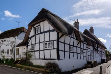Micheldever, Hampshire/Uk - 21 Mart: Bir Thatched Cottag görünümünü