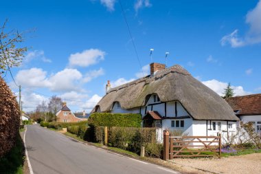 Micheldever, Hampshire/Uk - 21 Mart: Bir Thatched Cottag görünümünü