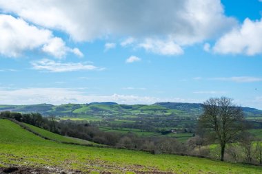 Somerset dalgalı kırsal manzara görünümü