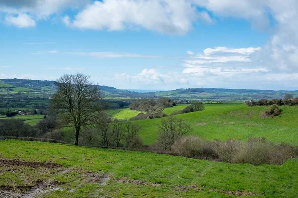 Vacker utsikt över det böljande landskapet i Somerset — Stockfoto