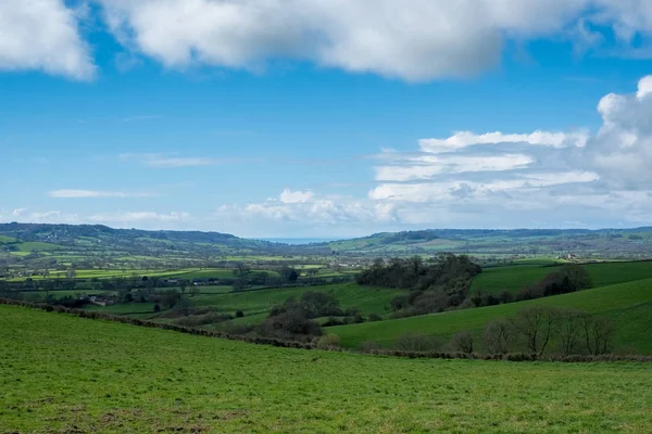Schilderachtig uitzicht op het glooiende platteland van Somerset — Stockfoto