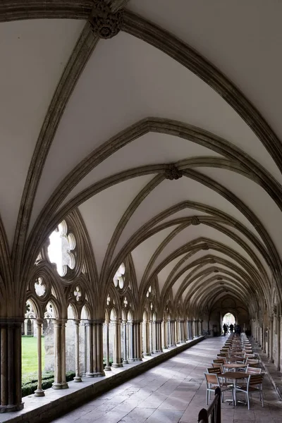 SALISBURY, WILTSHIRE / UK - 21 DE MARZO: Claustro en Salisbury Cath —  Fotos de Stock