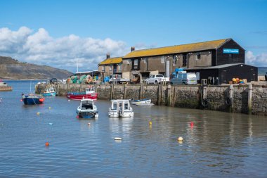 Lyme Regis, Dorset/Uk - 22 Mart: Limanda Lyme tekneler 