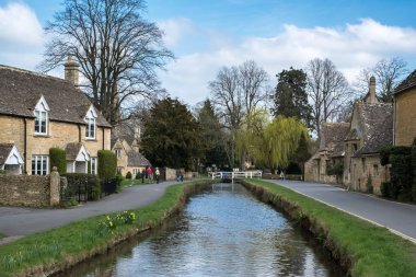 Lower Slaughter, Gloucestershire/Uk - 24 Mart: Doğal görünümünü 