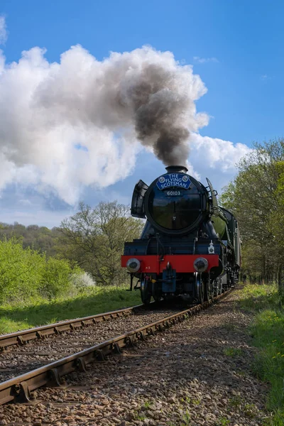 HORSTED KEYNES, SUSSEX/UK - APRIL 13 : Flying Scotsman on the Bl — Stock Photo, Image