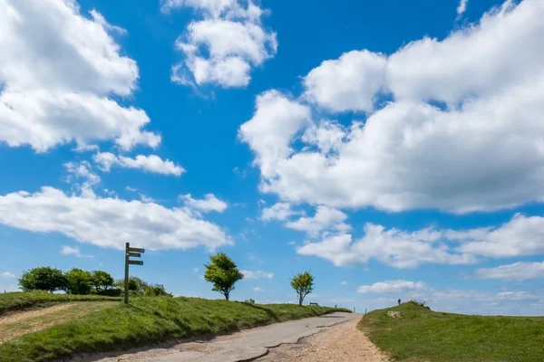 Stängd väg i Sussex landskap — Stockfoto