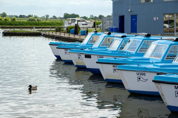 POTTER HEIGHAM, NORFOLK/UK - MAY 23 : View of Blue Boats for Hir — Stock Photo, Image